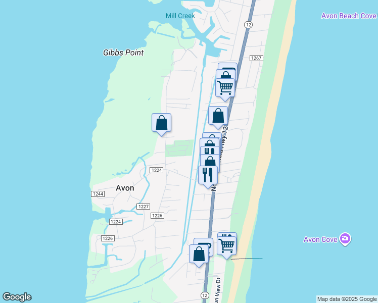 map of restaurants, bars, coffee shops, grocery stores, and more near 40557 North End Road in Avon