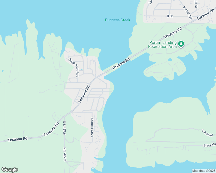 map of restaurants, bars, coffee shops, grocery stores, and more near 427775 East 1145 Road in Porum