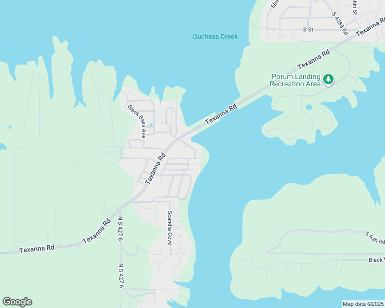 map of restaurants, bars, coffee shops, grocery stores, and more near 427775 East 1145 Road in Porum