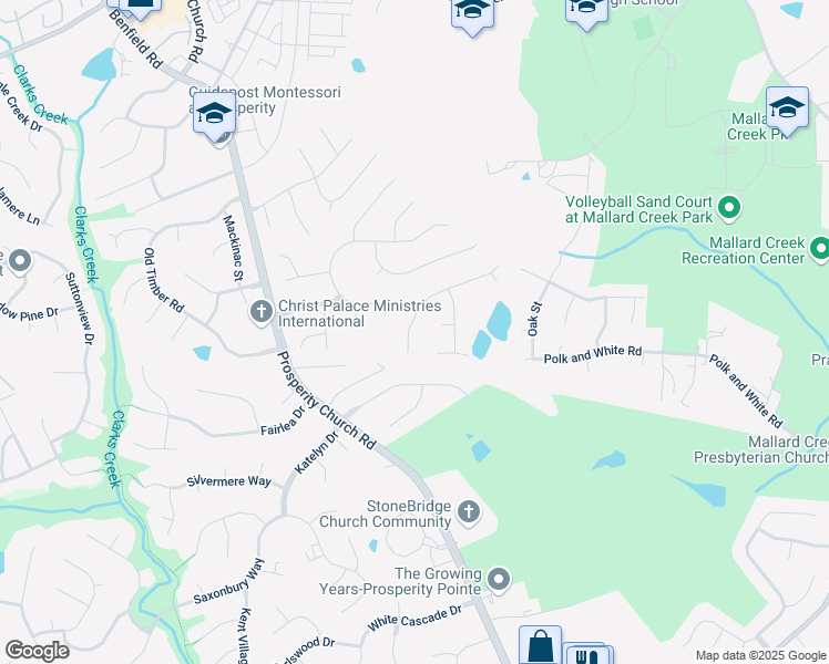 map of restaurants, bars, coffee shops, grocery stores, and more near 10326 Worsley Lane in Charlotte