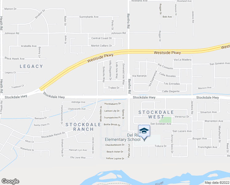 map of restaurants, bars, coffee shops, grocery stores, and more near 25 Belfast Court in Bakersfield