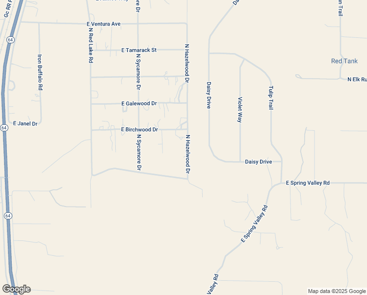 map of restaurants, bars, coffee shops, grocery stores, and more near 7160 North Hazelwood Drive in Williams