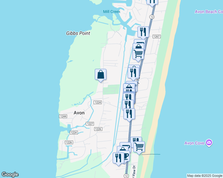 map of restaurants, bars, coffee shops, grocery stores, and more near 40557 North End Road in Avon