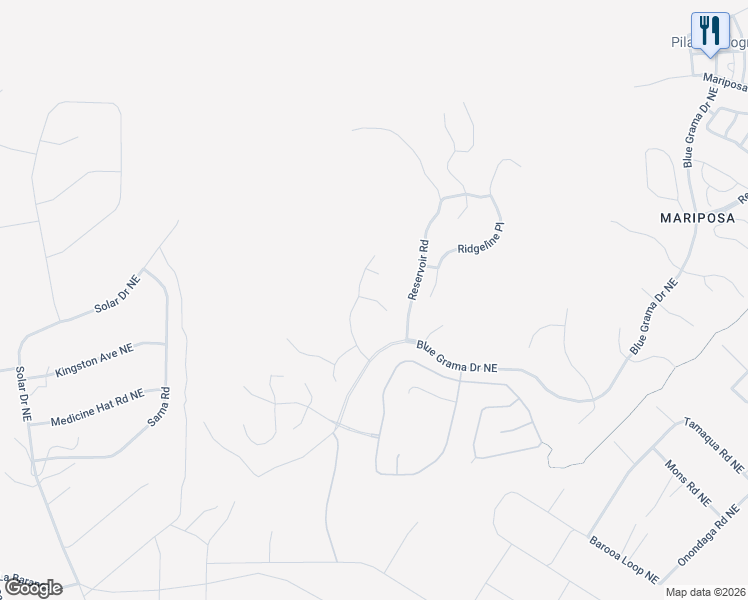 map of restaurants, bars, coffee shops, grocery stores, and more near Highland Meadows Place in Rio Rancho