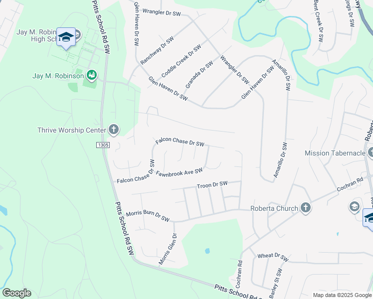 map of restaurants, bars, coffee shops, grocery stores, and more near 4206 4 Winds Court Southwest in Concord