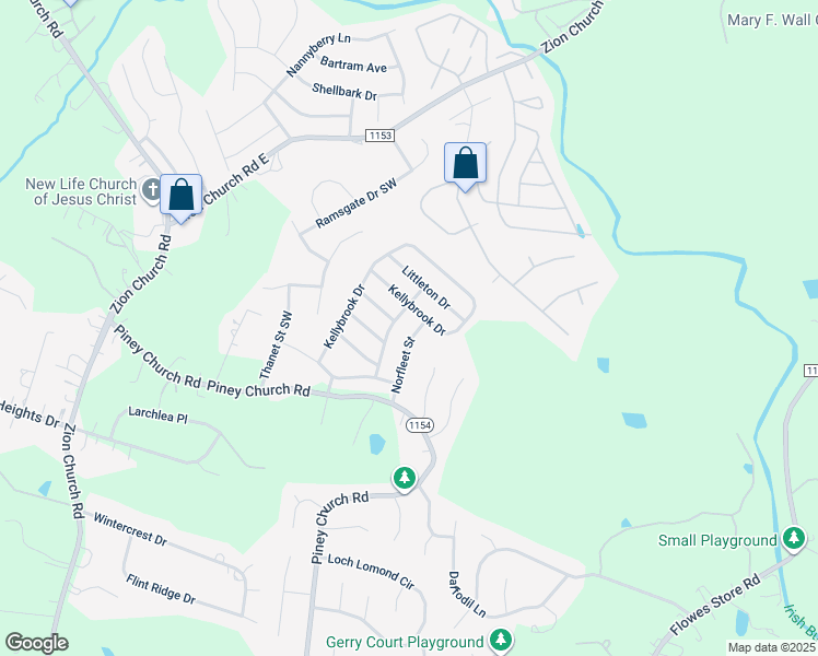 map of restaurants, bars, coffee shops, grocery stores, and more near 4432 Norfleet Street in Concord