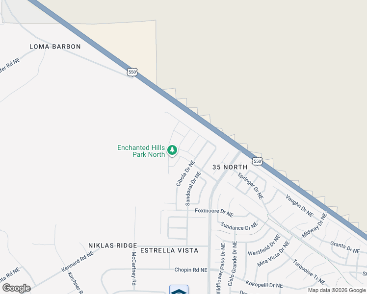 map of restaurants, bars, coffee shops, grocery stores, and more near 5714 Quay Drive Northeast in Rio Rancho