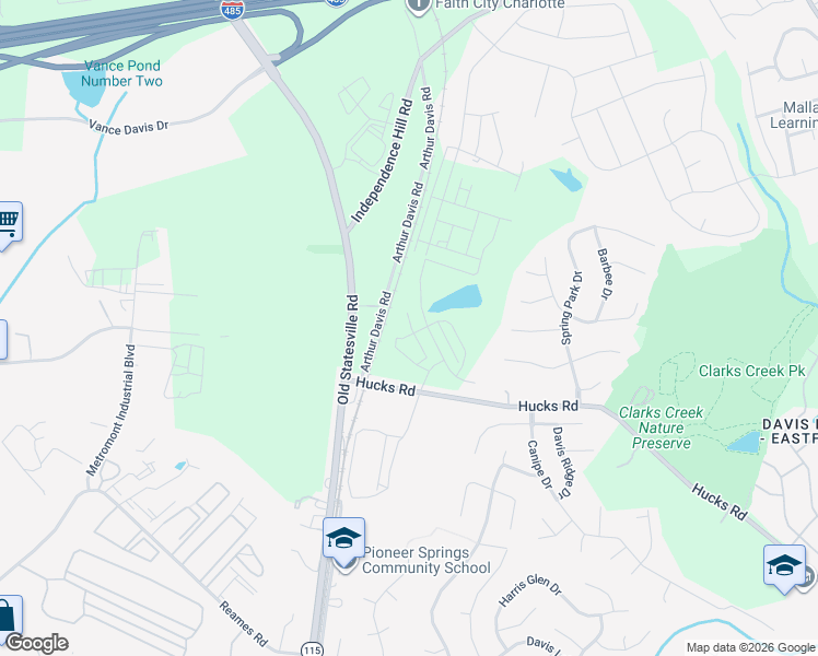 map of restaurants, bars, coffee shops, grocery stores, and more near 6318 Canley Way in Charlotte