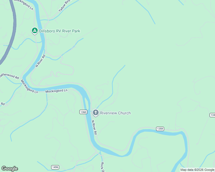 map of restaurants, bars, coffee shops, grocery stores, and more near 100-114 Blueberry Lane in Sylva