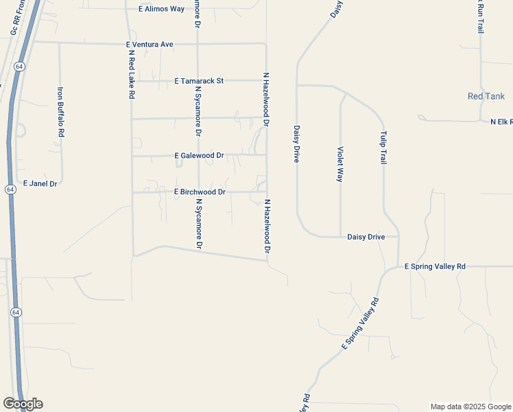map of restaurants, bars, coffee shops, grocery stores, and more near 7160 North Hazelwood Drive in Williams