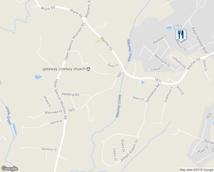 map of restaurants, bars, coffee shops, grocery stores, and more near 331 Louise Drive in Stanley