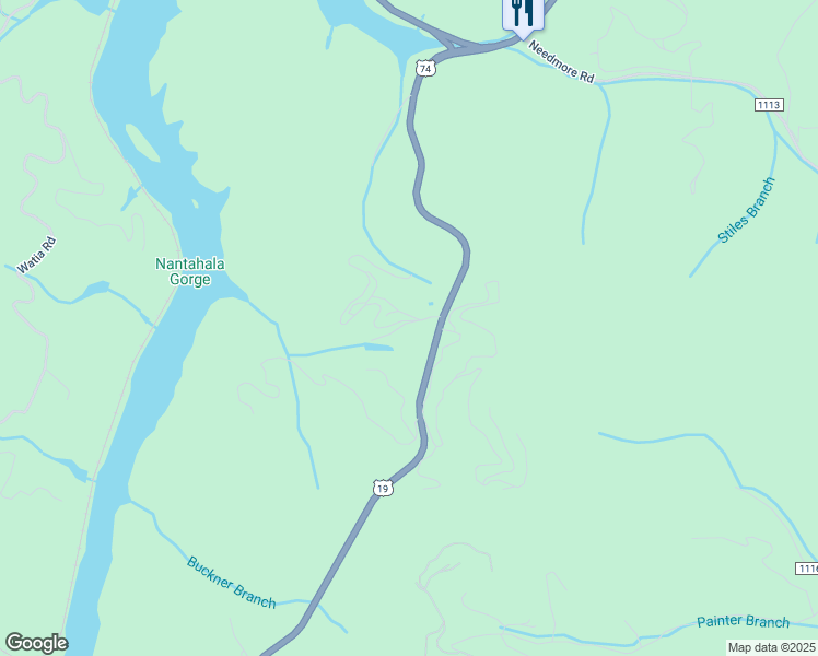 map of restaurants, bars, coffee shops, grocery stores, and more near 81 Valley View Lane in Bryson City