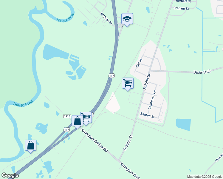 map of restaurants, bars, coffee shops, grocery stores, and more near in Goldsboro