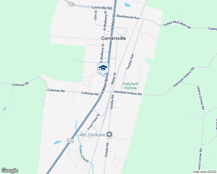 map of restaurants, bars, coffee shops, grocery stores, and more near 402 South Main Street in Cornersville