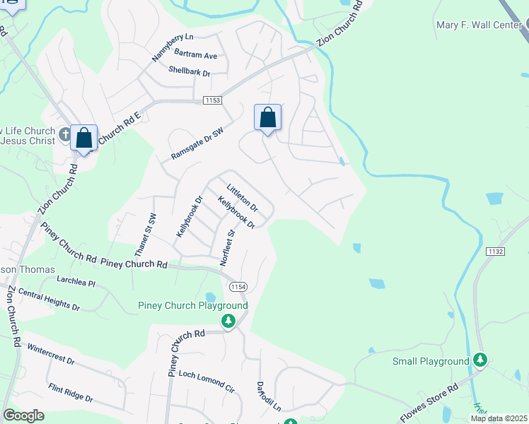 map of restaurants, bars, coffee shops, grocery stores, and more near 947 Littleton Drive in Concord