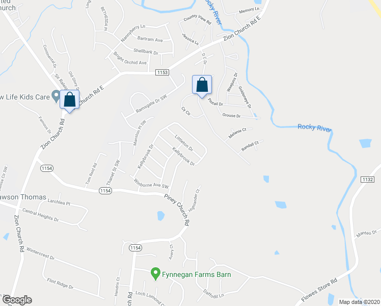 map of restaurants, bars, coffee shops, grocery stores, and more near 4041 Kellybrook Drive in Concord