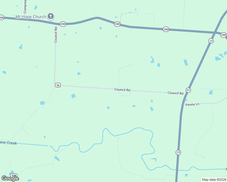 map of restaurants, bars, coffee shops, grocery stores, and more near 3611 Council Road in Ratcliff