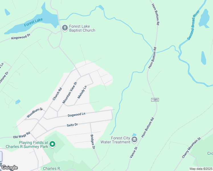 map of restaurants, bars, coffee shops, grocery stores, and more near 110 Cedar Lane in Forest City