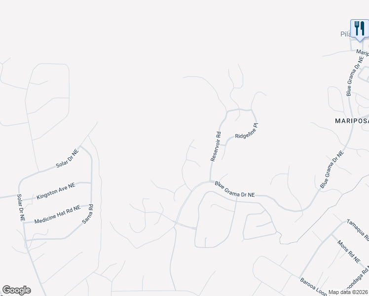 map of restaurants, bars, coffee shops, grocery stores, and more near 5809 Highland Meadows Drive in Rio Rancho