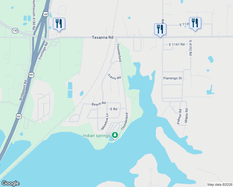 map of restaurants, bars, coffee shops, grocery stores, and more near 114380 Oak Road in Eufaula