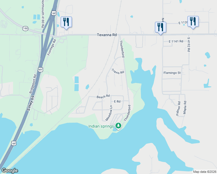 map of restaurants, bars, coffee shops, grocery stores, and more near 114411 Hickory Road in Eufaula