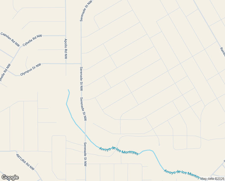 map of restaurants, bars, coffee shops, grocery stores, and more near Virgo Road Northwest in Rio Rancho