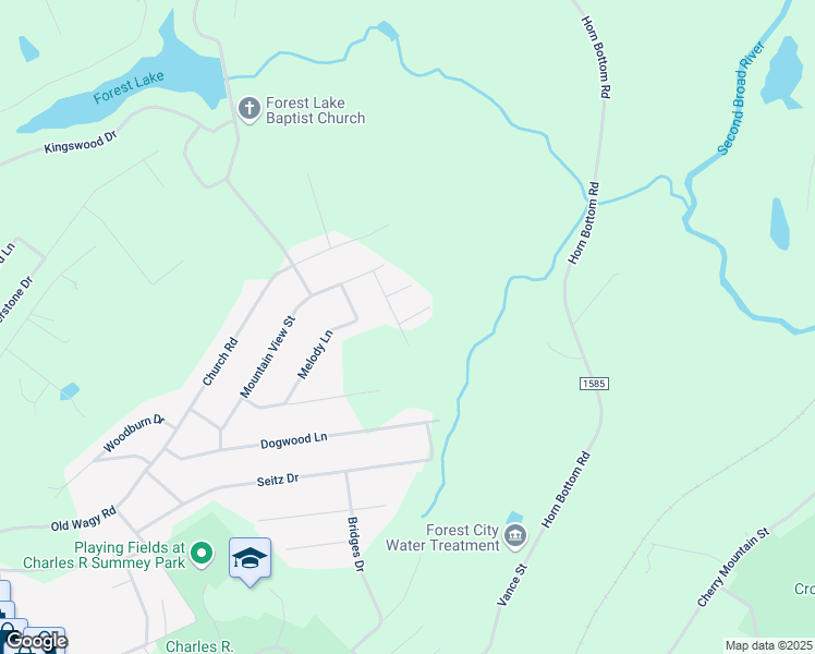 map of restaurants, bars, coffee shops, grocery stores, and more near 110 Cedar Lane in Forest City