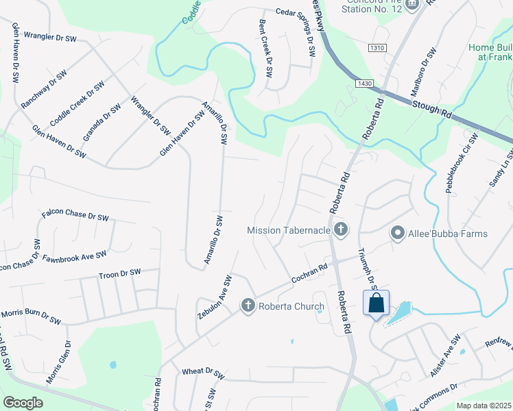 map of restaurants, bars, coffee shops, grocery stores, and more near 3878 Longwood Drive Southwest in Concord