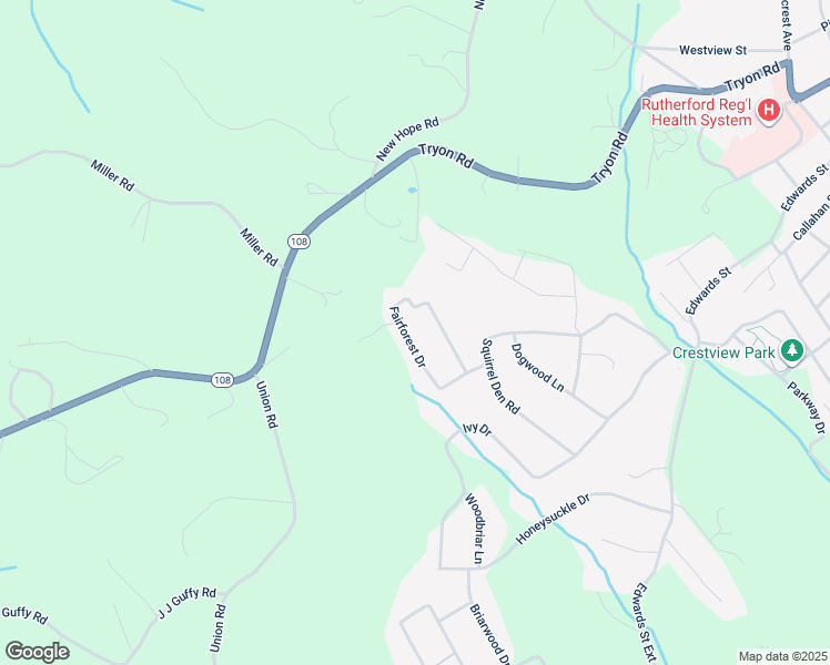 map of restaurants, bars, coffee shops, grocery stores, and more near 226 Fairforest Drive in Rutherfordton