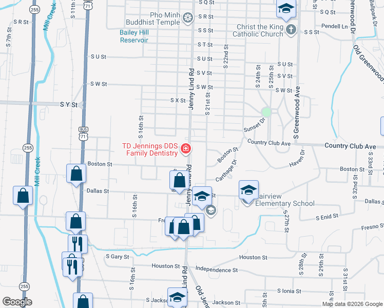 map of restaurants, bars, coffee shops, grocery stores, and more near 1920 Atlanta Street in Fort Smith
