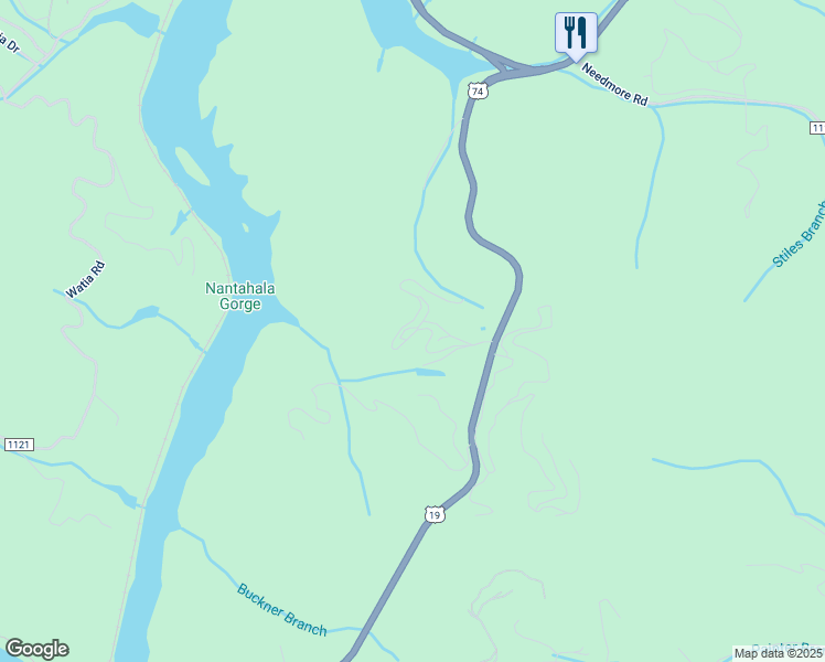 map of restaurants, bars, coffee shops, grocery stores, and more near 234 Blue Ridge Parkway in Bryson City
