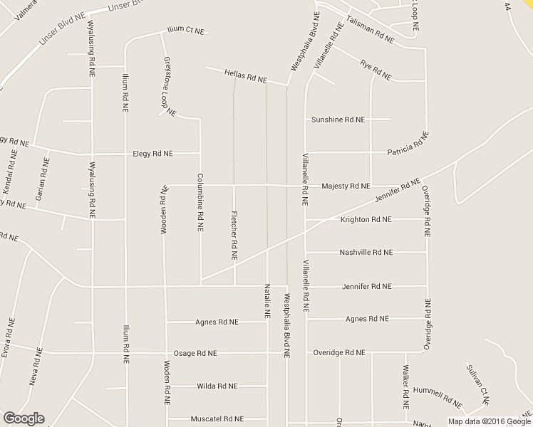 map of restaurants, bars, coffee shops, grocery stores, and more near Natalie Northeast in Rio Rancho