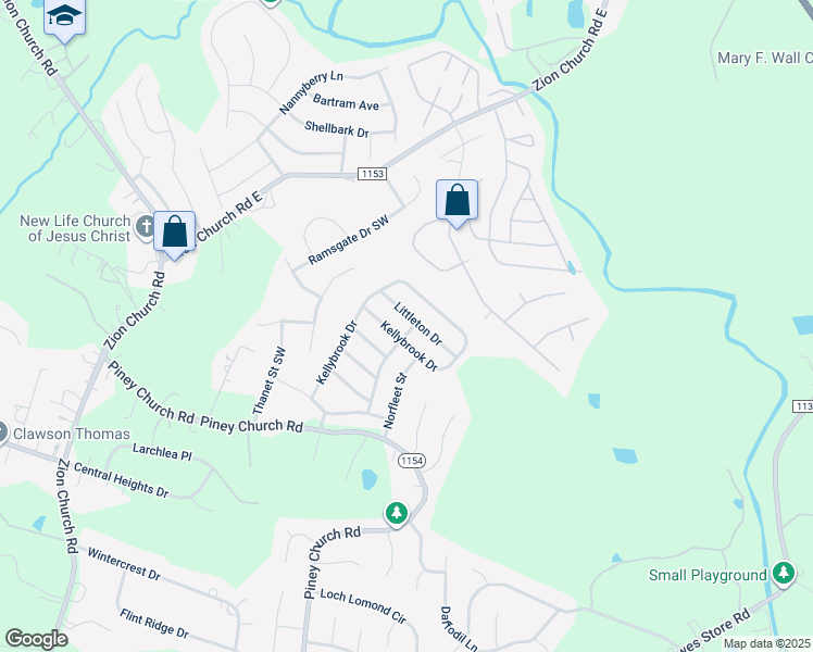 map of restaurants, bars, coffee shops, grocery stores, and more near 846 Littleton Drive in Concord