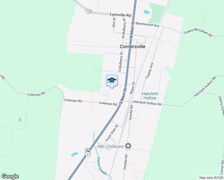 map of restaurants, bars, coffee shops, grocery stores, and more near 323 South Main Street in Cornersville