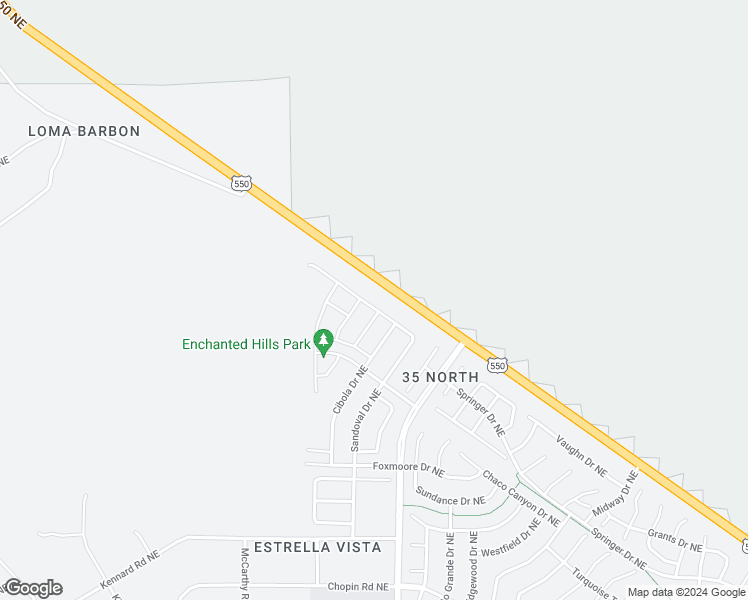map of restaurants, bars, coffee shops, grocery stores, and more near 5861 Sandoval Drive Northeast in Rio Rancho