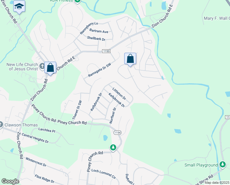 map of restaurants, bars, coffee shops, grocery stores, and more near 838 Littleton Drive in Concord