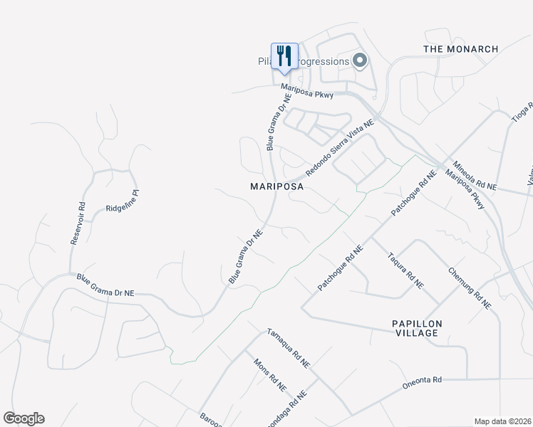 map of restaurants, bars, coffee shops, grocery stores, and more near 2425 Desert View Road in Rio Rancho