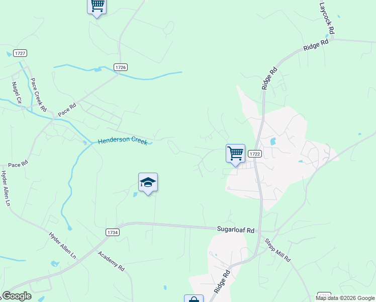 map of restaurants, bars, coffee shops, grocery stores, and more near 195 West Blackwell Drive in Hendersonville