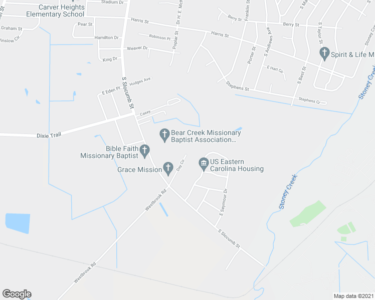 map of restaurants, bars, coffee shops, grocery stores, and more near 1900 Day Circle in Goldsboro