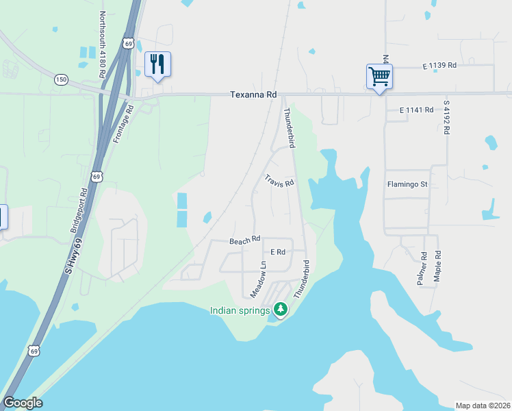 map of restaurants, bars, coffee shops, grocery stores, and more near 114411 Hickory Road in Eufaula