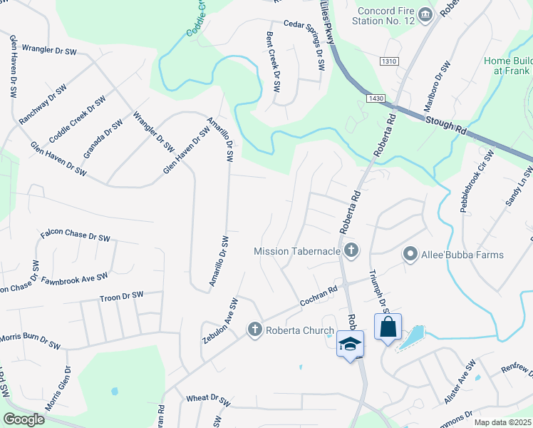 map of restaurants, bars, coffee shops, grocery stores, and more near 3864 Longwood Drive Southwest in Concord