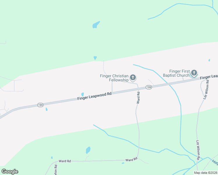 map of restaurants, bars, coffee shops, grocery stores, and more near 1036 Finger Leapwood Road in Finger