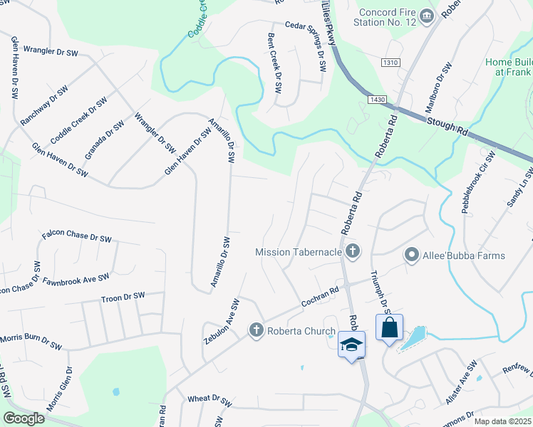 map of restaurants, bars, coffee shops, grocery stores, and more near 3864 Longwood Drive Southwest in Concord