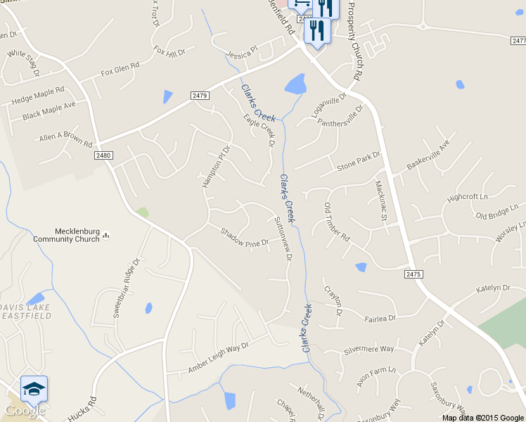 map of restaurants, bars, coffee shops, grocery stores, and more near in Charlotte