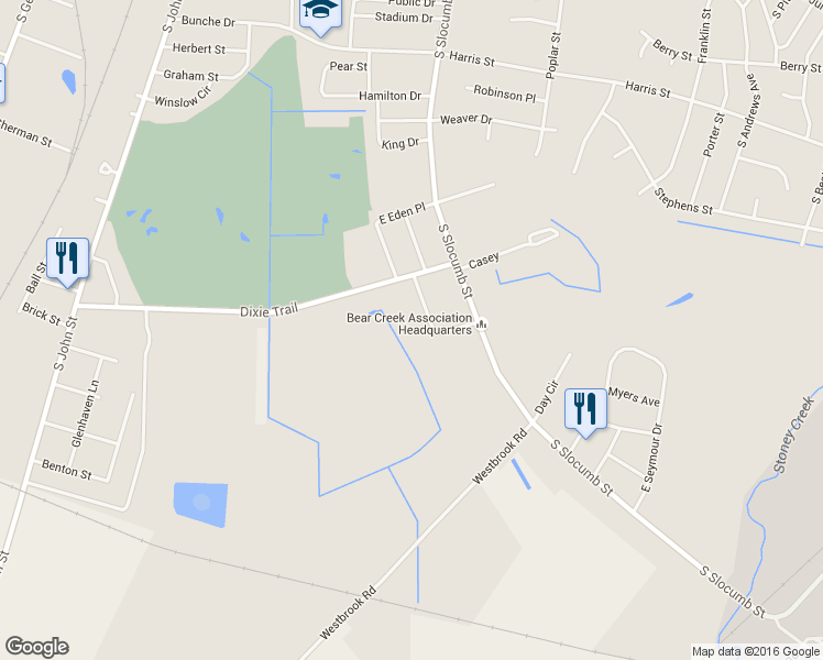 map of restaurants, bars, coffee shops, grocery stores, and more near 1715 Harrell Street in Goldsboro