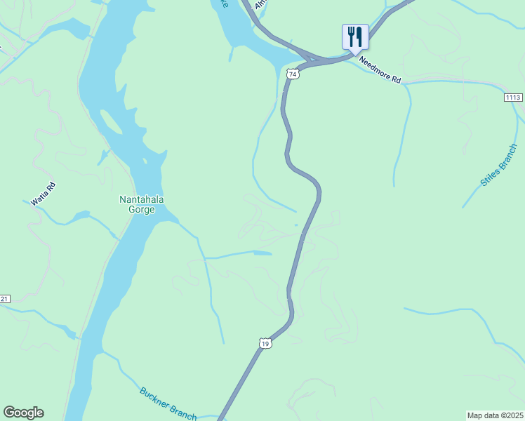 map of restaurants, bars, coffee shops, grocery stores, and more near 234 Blue Ridge Parkway in Bryson City
