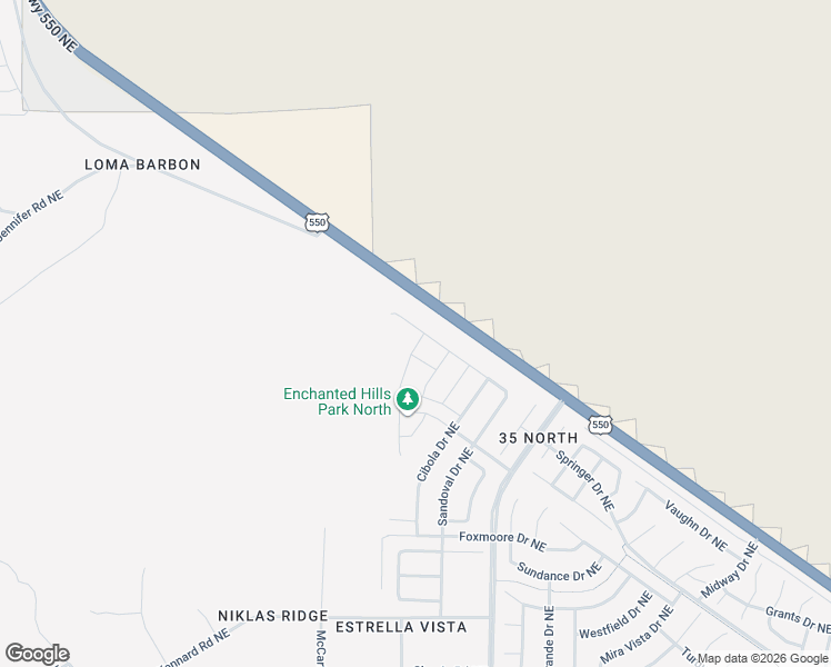 map of restaurants, bars, coffee shops, grocery stores, and more near 5857 Colfax Place Northeast in Rio Rancho