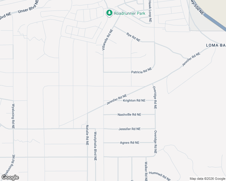 map of restaurants, bars, coffee shops, grocery stores, and more near Jennifer Road Northeast in Rio Rancho