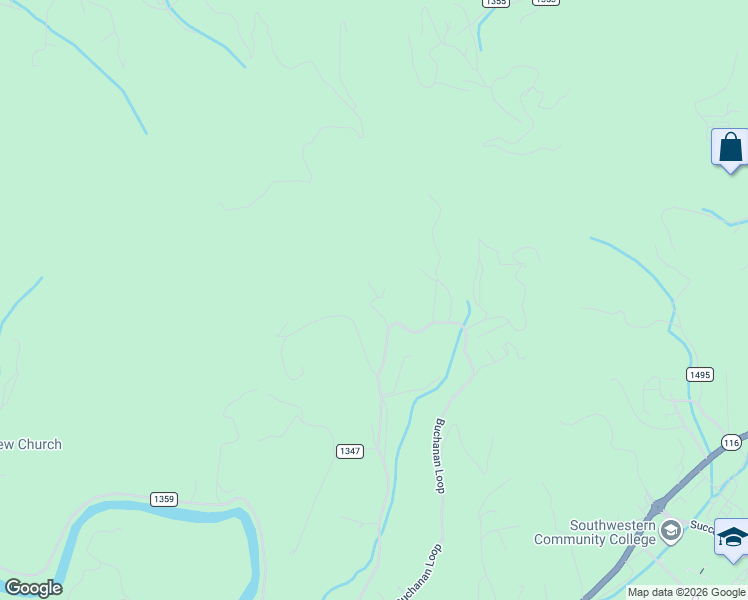 map of restaurants, bars, coffee shops, grocery stores, and more near Amaroo Ridge in Sylva