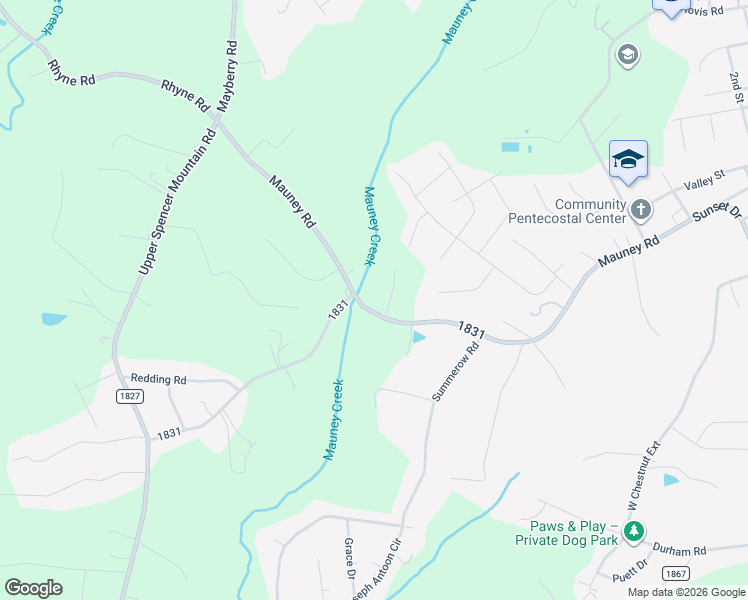 map of restaurants, bars, coffee shops, grocery stores, and more near 1015 Addie Mae Lane in Stanley